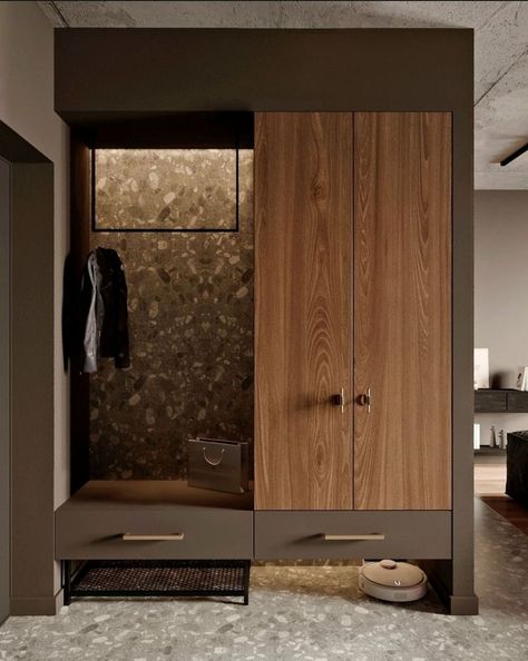 Hall Wardrobe, Minimalist Bedroom Furniture, Entryway Closet, Home Hall Design, A Frame House Plans, Interior Design Decor, Bedroom Cupboard Designs, Mudroom Design, Foyer Design