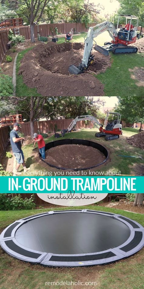 Ground Trampoline, In Ground Trampoline, Play Area Backyard, Backyard Kids Play Area, Outdoor Play Areas, Kids Outdoor Play, Outdoor Play Area, Backyard Play, Backyard Playground