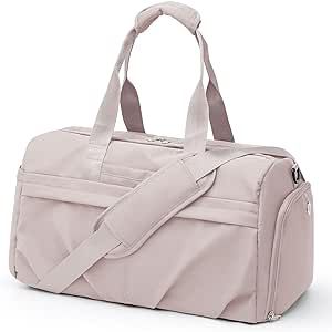 Gym Bag for Women Men with Shoe Compartment, Sport Duffel Bag, Waterproof Travel Weekender Overnight Carry on Bag for Yoga with Trolley Sleeve, Lotus Pink Gym Tote Bag, Small Duffle Bag, Womens Gym Bag, Gym Tote, Swimming Activities, Sports Bags Gym, Airplane Travel, Yoga Bag, Hospital Bag