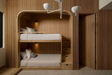 John Martine on Instagram: "Bunk Room. 📷 @lissmabey" Recessed Wall Niche, Adult Bunk Beds, Custom Bunk Beds, Bunk Beds Built In, Bed Interior, Built In Bunks, Bunk Rooms, Bunk Room, Business Technology