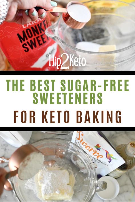 Thankfully there are tons of great sugar substitutes when it comes to a keto diet and keto baking. Here are the best sugar-free sweeteners we love for keto recipes! Also print out our FREE printable with a sugar-free sweetener conversion chart. Swerve Recipes, Low Carb Tips, Best Sugar Substitute, Sugar Busters, Quick Keto Dessert, Easy Keto Dessert, Carb Sides, Keto Products, The Best Keto Recipes