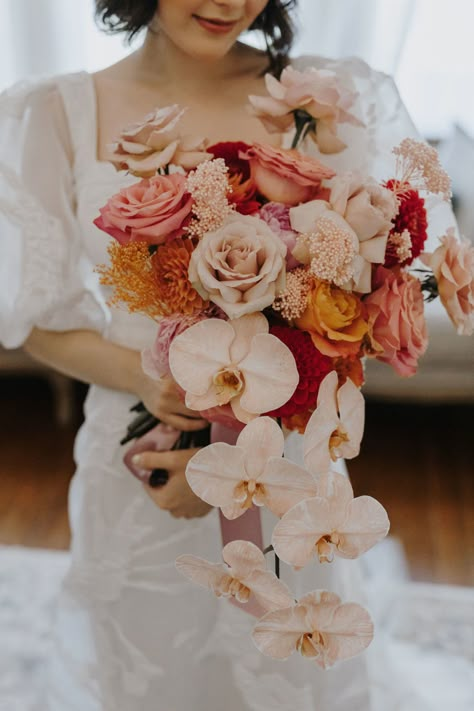 Black Orchids, Married Af, Romantic Florals, Dried Florals, Orange County Wedding, Wedding Florals, Bridal Flowers, Pampas Grass, Flower Bouquet Wedding