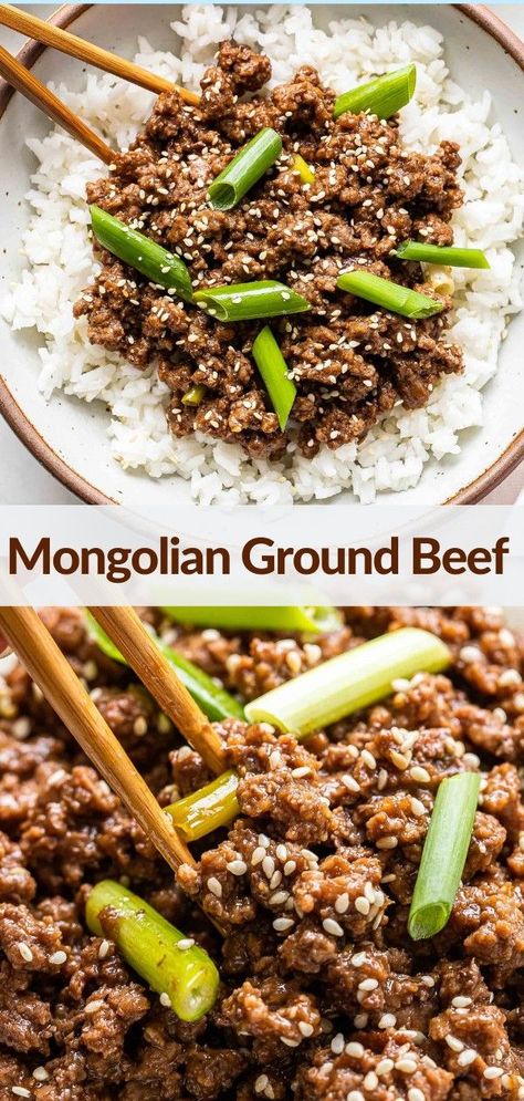 Low Cal Mongolian Beef, Kung Pao Ground Beef, Ground Sirloin Crockpot Recipes, Mongolian Beef Meal Prep, Mongolian Ground Turkey, Asian Inspired Ground Beef Recipes, Beyond Ground Beef Recipes, Ground Mongolian Beef, Ground Mongolian Beef Recipe