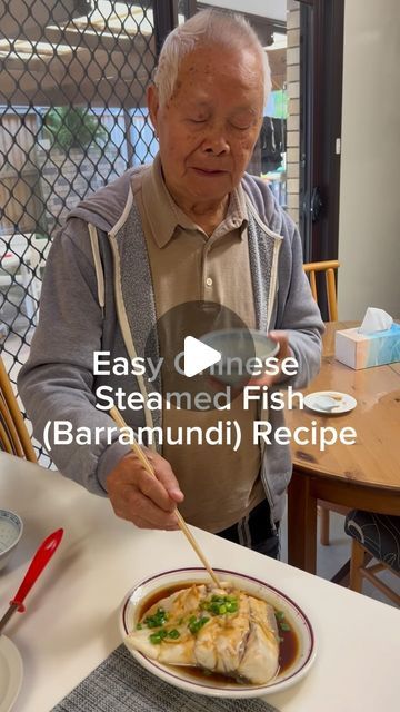 Nana and Goong Goong | Easy Chinese Steamed Fish (Barramundi) Recipe with nana and goong goong #chef #chinesefood #grandpa #grandma #cantonese #fish #barramundi... | Instagram Asian Steamed Fish, Steam Fish Recipe Chinese, Bronzino Fish Recipe, Steamed Barramundi, Braised Recipes, Cantonese Recipes, Chinese Steamed Fish, Barramundi Recipes, Steamed Fish Recipes