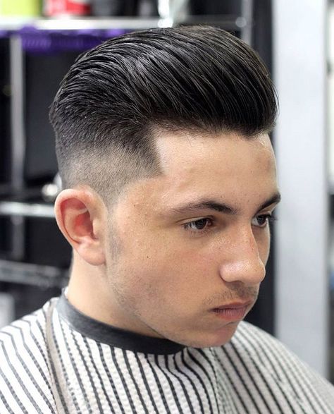 Wide Pomp Mens Pompadour, Slicked Back Hair Men, Men Round Face, Mens Hairstyles Round Face, Hairstyle Man, New Men Hairstyles, Side Part Haircut, Pompadour Haircut