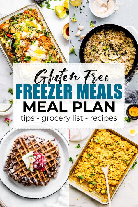 Freezer meals can be a busy person's best friend, especially when those meals include healthy, delicious eggs! This gluten-free meal plan is packed to the brim with egg recipes and a grocery shopping list. We have dairy-free options, too. Easy Gluten Free Freezer Meals, Gluten Free Freezer Meals, Cotter Crunch, Gluten Free Meal Plan, Freezable Meals, Inflammatory Recipes, Grocery Shopping List, Gluten Free Buns, Recipes Gluten Free