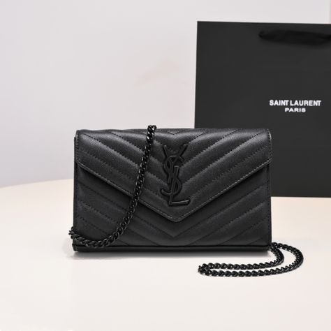 Dh Gate, Ysl Purse, Ysl Fashion, Designer Woman, Clutch Purse Black, Woman Bag, Black Clutch, Luxury Packaging, Leather Cross