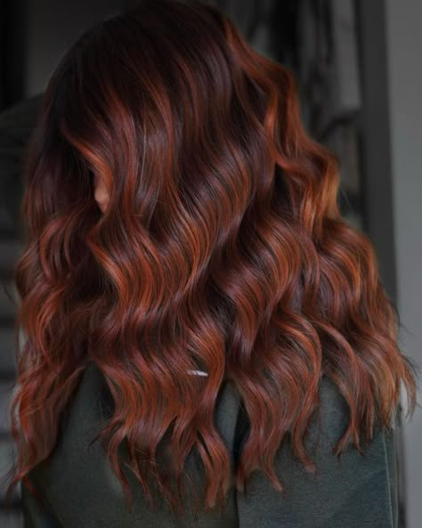 Auburn Hair Color With Highlights Copper, Auburn With Highlights, Fall Auburn Hair, Pinkish Brown Hair, Auburn Hair With Highlights, Deep Auburn Hair, Auburn Hair Balayage, Deep Auburn, Pumpkin Spice Hair