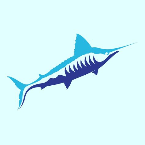 abstract modern fish sea blue marlin logo design vector icon symbol illustration Marlin Illustration, Jw Convention Gifts, Blue Marlin, Polygon Art, Convention Gifts, Samurai Art, Beach Rentals, Blue Sea, Vector Icons