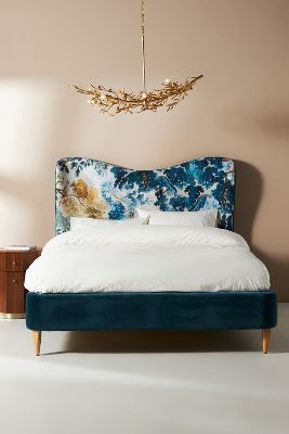 Live Edge Bed, Sculptural Chair, Velvet Upholstered Bed, Elegant Bedding, Top Beds, Linen Upholstery, Cool Beds, Bed Frame And Headboard, Headboards For Beds