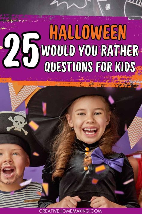 Make your Halloween celebrations unforgettable with our kid-friendly Would You Rather game! Packed with fun and spooky scenarios, this game is a great way to engage young minds and encourage imaginative thinking. Gather your little ghouls and goblins for a night of laughter and delightful dilemmas! Halloween Games For Kids Party, Halloween With Friends, Games For Kids Party, Would You Rather Game, Group Meeting, Diy Halloween Games, Would You Rather Questions, Halloween Games For Kids, Fun Brain