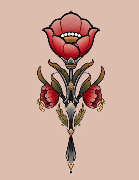 Art Deco Florals — Ink & Dagger Tattoo Art Deco Rose Tattoo, Art Nouveau Floral Tattoo, India Outfits, Deco Tattoo, Art Deco Drawing, Art Deco Tattoo, Art Nouveau Tattoo, Neo Trad Tattoo, Art Deco Rose