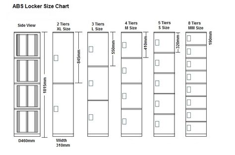 ABS Locker Size Chart Locker Supplies, Staff Lockers, Library Shelving, Yoga Place, Gym Design Interior, Locker Designs, Mail Storage, Storage Lockers, Office Lockers