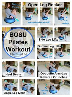 It’s great to change up your pilates routine with different pieces of equipment. This will challenge different muscles which will help you break through those fitness plateaus. The BOSU Balan… Workout Ball, Leg Lifts Workout, Bosu Ball Workout, Bosu Workout, Full Body Pilates Workout, Beginner Pilates Workout, Cardio Pilates, Pilates Workout Plan, Pilates Workout Videos