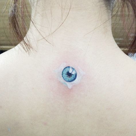 Blue Eye Tattoo, Upper Back Tattoo, Chakra Tattoo, Upper Back Tattoos, Temporary Tattoo Designs, Back Tattoo Women, Eye Tattoo, Back Tattoos, Blue Eye