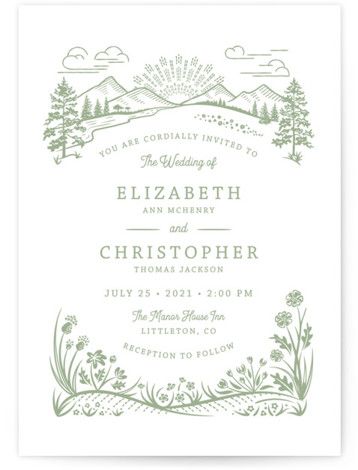 Letterpress Wedding Invitations by Minted | On The Horizon Wedding Invitations | Wedding Paper Sun, Wildflower Wedding Invitations, Wedding Address, Green Wedding Invitations, Letterpress Invitations, Letterpress Wedding, Letterpress Wedding Invitations, Beach Wedding Invitations, Wildflower Wedding