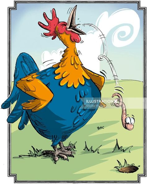 Funny Christmas Messages, Childrens Book Illustrations, Humor Illustration, Rooster Crowing, Rooster Illustration, Animal Artists, Business Cartoons, Bath Uk, Rooster Art