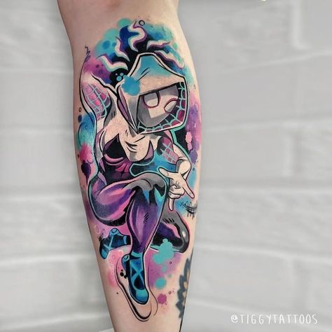 Marvel Tattoo Sleeve, Geek Tattoos, End Tattoo, Comic Book Tattoo, Watercolour Tattoos, Gamer Tattoos, Comic Tattoo, Movie Tattoo, Movie Tattoos