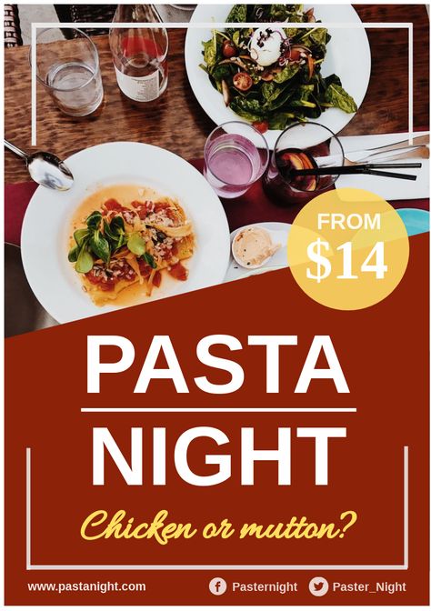 Create your poster with this template. It is beautiful and professionally-designed, and meet your design need perfectly. Pasta Night, Sale Flyer, Poster Designs, Poster Poster, Poster Ideas, Poster Template, Your Design, Poster Design, Create Your