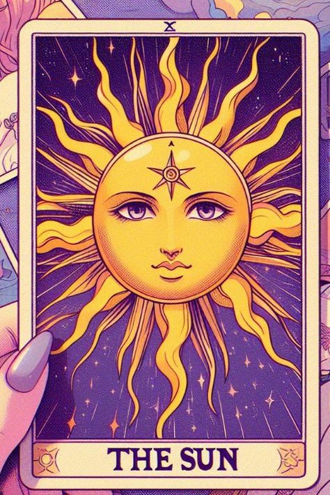 The Sun - Tarot card meaning ⋆ Tarot Nova The Sun Tarot Card Wallpaper, Tarot Cards Sun, Anime Tarot, Positive Cards, Learning Tarot, The Sun Tarot Card, Family Quotes Inspirational, Rider Waite Deck, The Sun Tarot