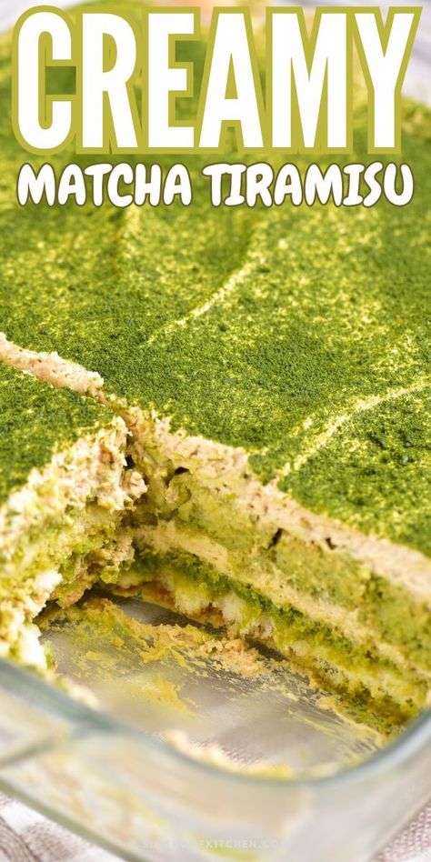 Indulge in this delicious, creamy matcha tiramisu. It's rich, sweet and is made with green matcha powder. Make this lush dessert in no time at all, leave to chill and serve as desired. Matcha Tiramisu Recipe, Matcha Cake Recipe, Instead Of Coffee, Matcha Chia Pudding, Lush Dessert, Matcha Tiramisu, Asian Cakes, Make Matcha, Making Desserts