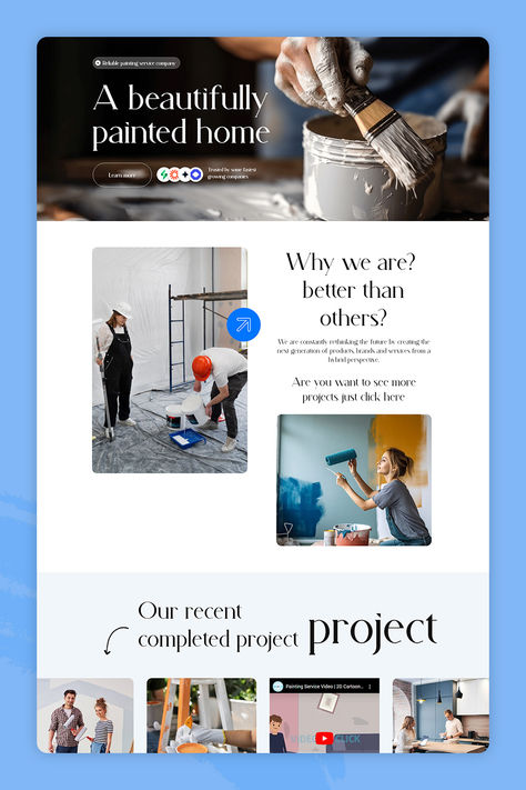 Pintoria Webflow Template Painter Website Design, Company Painting, Painting Website, Architect Studio, House Painter, Painter And Decorator, Websites Design, Paint Companies, Posts Ideas