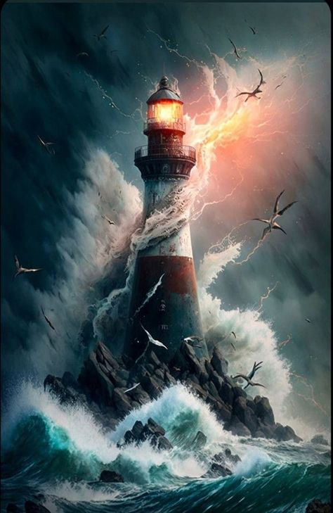 Pirate Ship Art, Old Lighthouse, Lighthouse Tattoo, Lighthouses Photography, Lighthouse Painting, Pirate Art, Lighthouse Pictures, Lighthouse Art, Beautiful Lighthouse