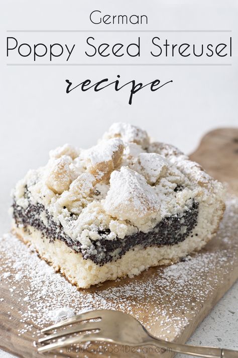 German Poppy Seed Streusel Crumble Cake Recipe | Cuckoo4Design Gluten Free Key Lime Pie, Poppy Seed Recipes, Crumble Cake Recipe, Streusel Cake, German Desserts, German Cake, German Baking, Seed Cake, Poppy Seed Cake