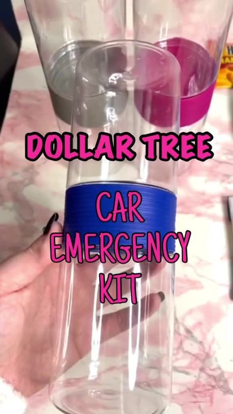 Diy Dollar Tree Gifts, Emergency Car Kit, Dollar Tree Gifts, Car Emergency Kit, Dollar Tree Hacks, Dollar Tree Finds, Dollar Store Christmas, Diy Bottle Crafts, Car Kit