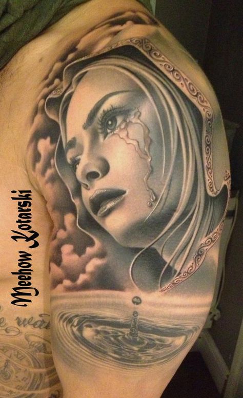 Meehow Kotarski with Richie Bull Weeping Woman Tattoo, Thumper Tattoo, Tattoo Sites, Weeping Woman, No Regrets Tattoo, Unique Talents, Woman Tattoo, Perfect Tattoo, Religious Tattoos