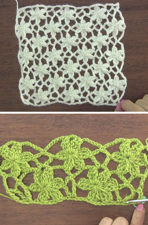 Garden Flower Stitch Crochet Pattern Tutorial Flower Stitch Crochet, Crochet Flower Stitch, Crochet Star Stitch, Flower Stitch, Crochet Garden, Mode Crochet, Crochet Granny Square Blanket, Crochet Lace Pattern, Crochet Butterfly