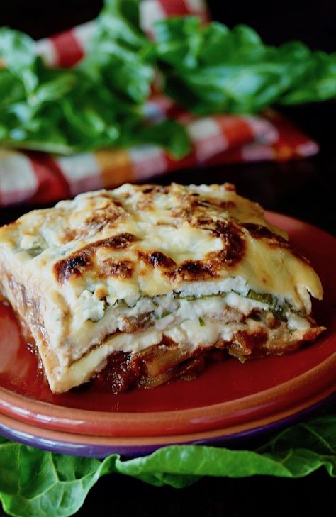 Recipe With Swiss Chard, Gluten Free Lasagna Recipe, Rainbow Chard Recipes, Lasagna Vegetarian, Vegetarian Lasagna Recipe, Swiss Chard Recipes, Gluten Free Lasagna, Peter Pumpkin, Chard Recipes