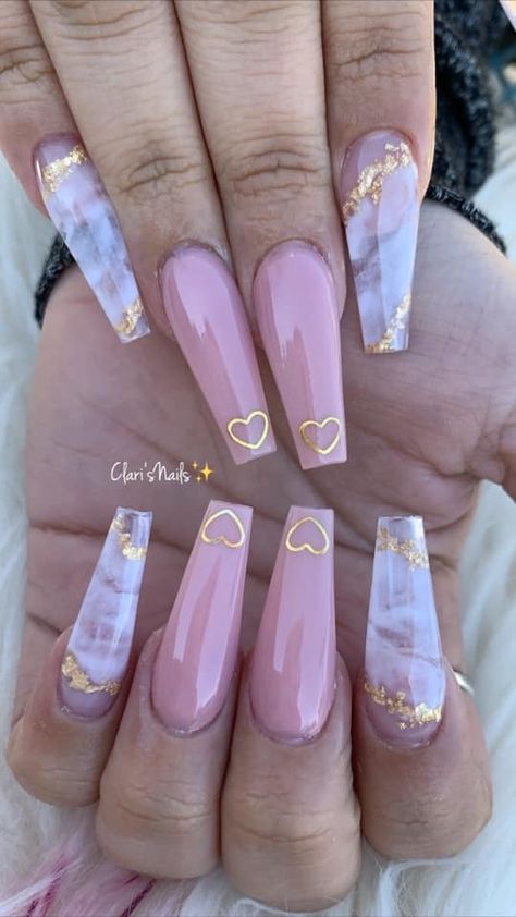 Pink Marble Coffin Acrylic Nails, Rose Gold And White Nails Acrylic, Gelx Apres Nail Designs Coffin, Marble Rose Gold Nails, Purple Quartz Nails, Marble Nail Designs Coffin, Marble Acrylic Nail Designs, Birthday Nails Marble, Pink Marmor Nails