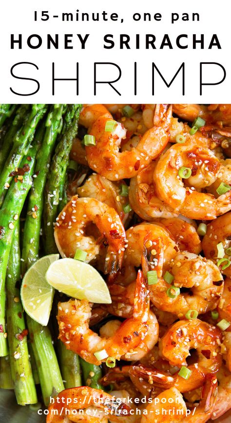 Sweet and Spicy Honey Sriracha Shrimp - better tasting and faster than takeout, this easy and delicious shrimp recipe is made with simple ingredients including jumbo shrimp, fresh garlic, sweet honey, and spicy sriracha sauce. Honey Sriracha Shrimp, Sriracha Shrimp, Lime Shrimp Recipes, Honey Shrimp, Shrimp Ceviche Recipe, Etouffee Recipe, Shrimp Scampi Recipe, Chinese Cooking Wine, Ceviche Recipe