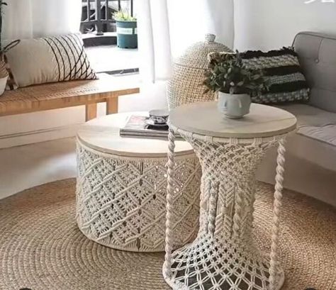 Macrame Interior, Macrame Furniture, Macrame Chairs, Pola Macrame, Macrame Table, Macrame Home Decor, Macrame Wall Hanging Patterns, Macrame Curtain, Macrame Wall Art