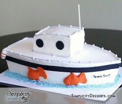 For Charlie? Boat Birthday Cake, Boat Birthday, Boat Cake, Fishing Birthday, Childrens Birthday Cakes, Fish Cake, Cake Gallery, Theme Cake, Boy Birthday Cake