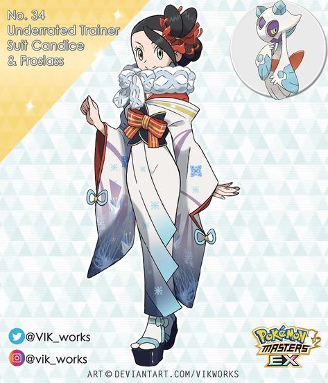 ✦VIKthor✦01✦✦ on Instagram: “POKEMON MASTERS EX WINTER SUIT CANDICE ❄SUIT FROSLASS❄ ¡Countdown! more soon! 💯 "Please be original do not be a Thief-caster and Do not…” Pokemon Gym Leaders Oc, Gym Leader Oc, Pokemon Masters, Pokemon Fashion, Pokemon Omega, Pokemon Gym Leaders, Pokemon Names, 151 Pokemon, Pokemon Gym