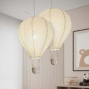 METHEDEECO 2PCS fabric Hot air balloon lampshade decorations hanging 14inch pendant light shade Gifts for children Nursery Kids kid's living room chandelier new born baby room decor Balloon Lampshade, Decorate Lampshade, Kids Living Rooms, Living Room Chandelier, Room Chandelier, Gifts For Children, Pendant Light Shades, New Born Baby, Fan Lamp