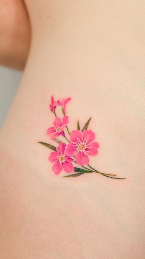 Svetlana Ehrt (@mo.no.tattoo) • Instagram photos and videos Nerium Oleander Tattoo, Oleander Flower Tattoo, Oleander Tattoo, Pink Flower Tattoo, Pink Oleander, Pink Flower Tattoos, Lilly Tattoo, No Tattoo, Lillies Tattoo