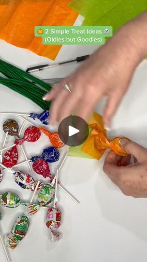 336K views · 1.7K reactions | 2 INEXPENSIVE, QUICK & EASY TREAT IDEAS 🩷

[🎥Kim (Lolli Kits):louisianawoman1] | By Dollar Tree Addicts | Facebook Dollar Tree Fall Crafts For Kids, Pool Noodle Halloween Lollipops, Tootsie Pop Halloween Crafts, Paper Plate Lollipop Filled With Candy Halloween, Halloween Candy Leftover Ideas, Halloween Pumpkin Lollipop Treat, Halloween Treats For Kids, Dollar Tree Halloween, Easy Treat