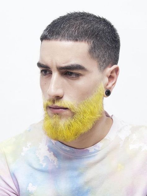 We report on the hair dye hairstyle trend known as the Merman Hair Craze whereby men are changing their hair colour to blue and green. Cool Hairstyles For Boys, Beard Dye, Men Hair Color, Temporary Hair Color, Beard Love, Moustaches, Yellow Hair, Pastel Hair, Beard Care