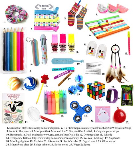 100 things to put in party bags (under $10 and not candy!) · Adelle Stuff To Put In Goodie Bags, Goody Bags For Kids Party What To Put In, Diy Goodie Bags For Kids Birthday, Goody Bag Ideas, Kids Party Packs, Party Bag Ideas, Birthday Party Goodie Bags, Party Goodie Bags, Goodie Bag Ideas