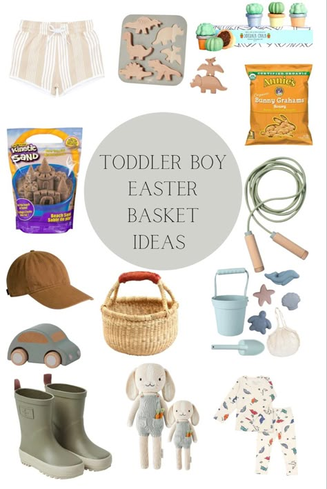 Minimalist Easter Basket, Montessori Easter, Toddler Easter Basket Ideas, Toddler Easter Basket, Easter Basket Ideas For Boys, Toddler Boy Easter, Creative Easter Baskets, Boys Easter Basket, Baby Easter Basket