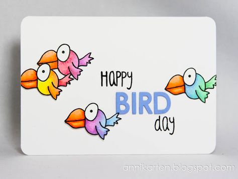 Bird Day, Happy Bird Day, Envelope Art, Birthday Card Design, 카드 디자인, Paint Cards, Card Drawing, Diy Stamp, Diy Stationery