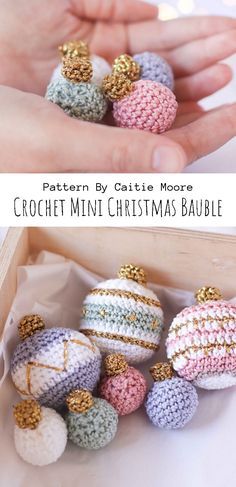 Crochet Mini Christmas, Crochet Xmas, Homemade Christmas Decorations, Crochet Christmas Decorations, Bauble Ornaments, Crochet Ornaments, Holiday Crochet, Crochet Christmas Ornaments, Christmas Crochet Patterns