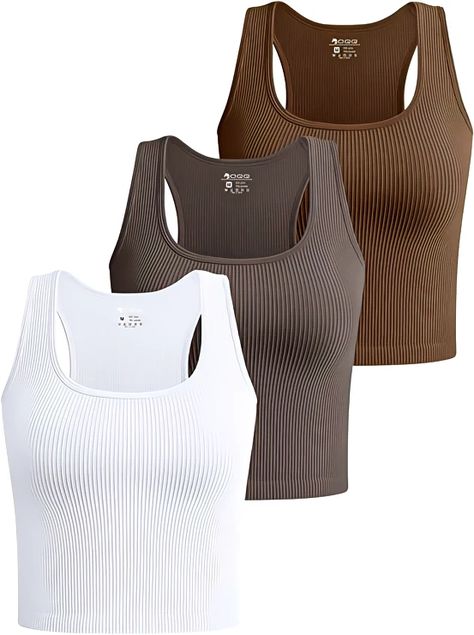 3 pack of neutral tank tops - $32.99 4 color pack options great reviews high quality materials Neutral Tank Tops, Affordable Ribbed Tank Crop Top, Tank Tops Amazon, Versatile Ribbed Crop Tank Top, Versatile Ribbed Crop Top Tank, Amazon Tank Top, Seamless 4-way Stretch Tank Top, Cheap Non-stretch Women's Tank Top, Neutral Shirt