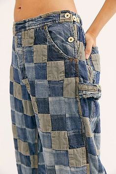 Patchwork slouchy jeans ... Overall Jeans, Patchwork Clothes, Diy Jeans, Slouchy Jeans, Denim Projects, Denim Ideas, Denim Crafts, Patchwork Jeans, Magnolia Pearl