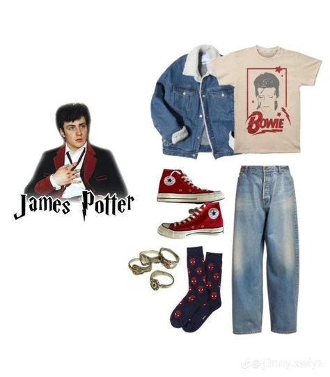 James Potter Clothes, James Potter Cosplay, James Potter Inspired Outfit, Marauders Summer Outfits, James Potter Outfit Ideas, James Potter Outfit Aesthetic, James Potter Style, Mauraders Outfits, Marauders Outfit Ideas