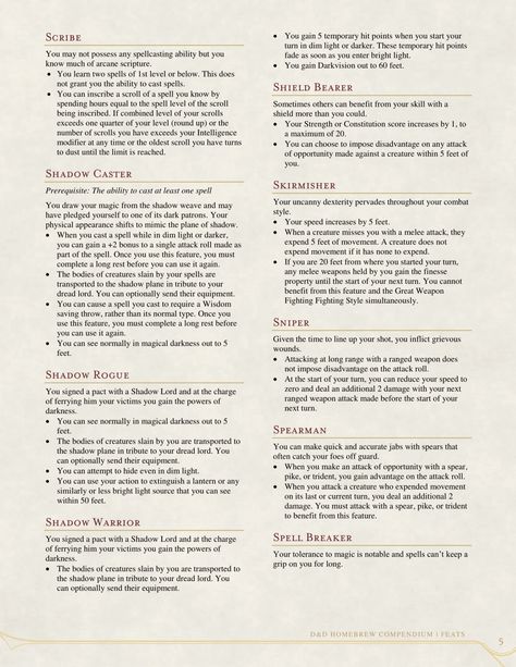 5e Feats, Dnd Tools, Dnd Notes, Dnd Feats, Rpg Items, Faceless Man, Dungeons And Dragons Races, Dm Screen, D D Classes