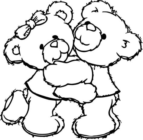 Two Teddy Bears Hugging Teddy Bears Hugging Drawing, Bears Hugging Drawing, Two Teddy Bears Hugging, Drawing Hugging, 2 Teddy Bears, Bears Hugging, Two Teddy Bears, Teddy Bear Coloring Pages, Hugging Drawing